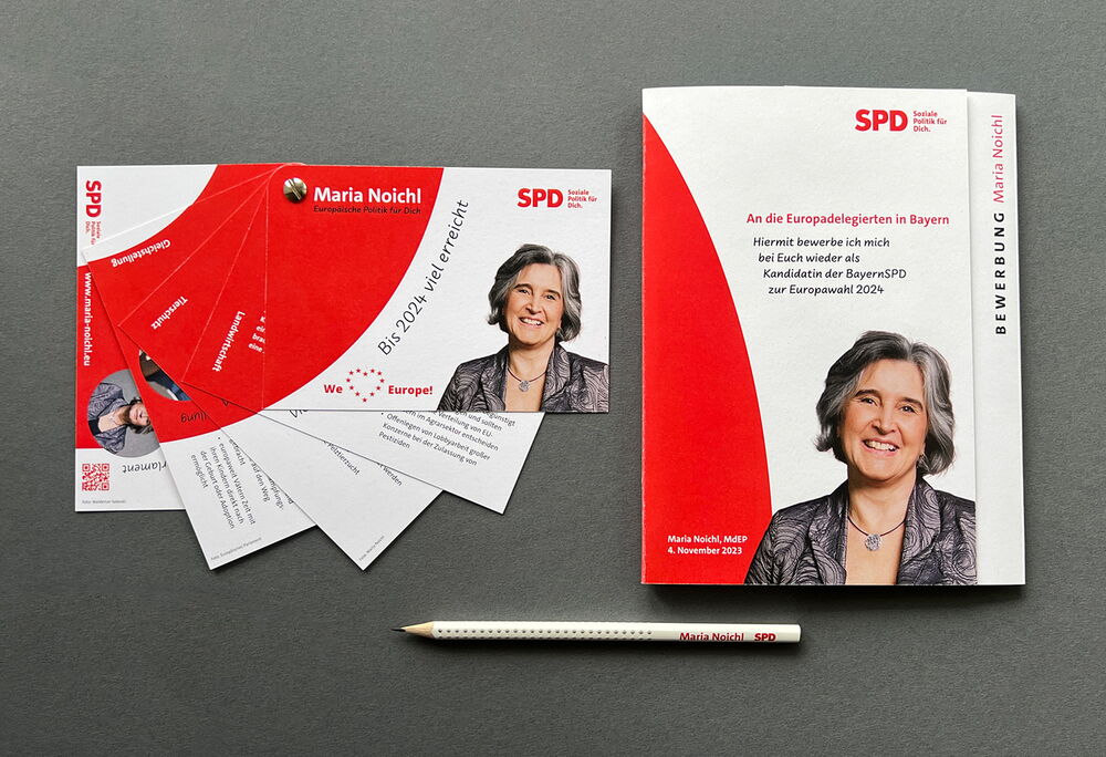 Wahlkampfunterlagen für Maria Noichl