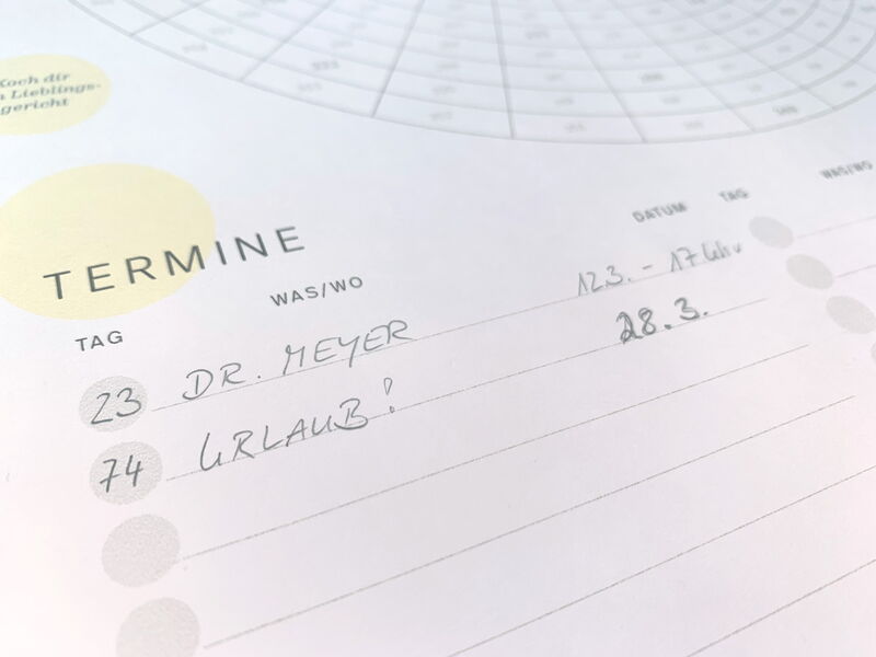 Wandplaner für an Krebs erkrankte Menschen